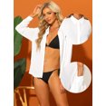 thumbnail image 2 of INSPIRE CHIC Button Dwon Camisa Informal Manga larga Blusas transparentes blanco XS, 2 of 6