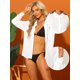 thumbnail image 2 of Allegra K Button Dwon Camisa Informal Manga larga Blusas transparentes blanco XL, 2 of 6