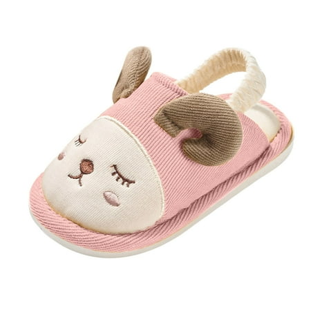 

ZHUASHUM Baby For Shoes Cute Autumn And Winter Boys And Girls Slippers Flat Bottom Round Toe Soft And Comfortable Warm Solid Color Sheep Face Shape For Kids