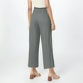 thumbnail image 6 of IDALL Linen Pants Women Wide Leg Pants Woman Women Linen Wide Leg Pants Casual Loose High Waist Beach Haren Pants Pockets Lounge Pants Women Summer Pants Gray 2XL, 6 of 7