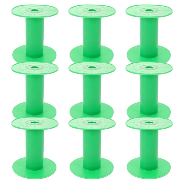 HONITANO 10Pcs Practical Green Ribbon Storage Organizer Plastic Spools for Sewing and Craft Projects