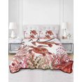 thumbnail image 2 of Twin XL Quilt Bedding Set, Ocean Red Turtles Reversible Summer Quilt 3 Pieces, Coastal Coral Nautical Seagrass Flowers Lightweight Bedspreads Coverlets with 2 Pillow Shams for All Seasons, 2 of 5