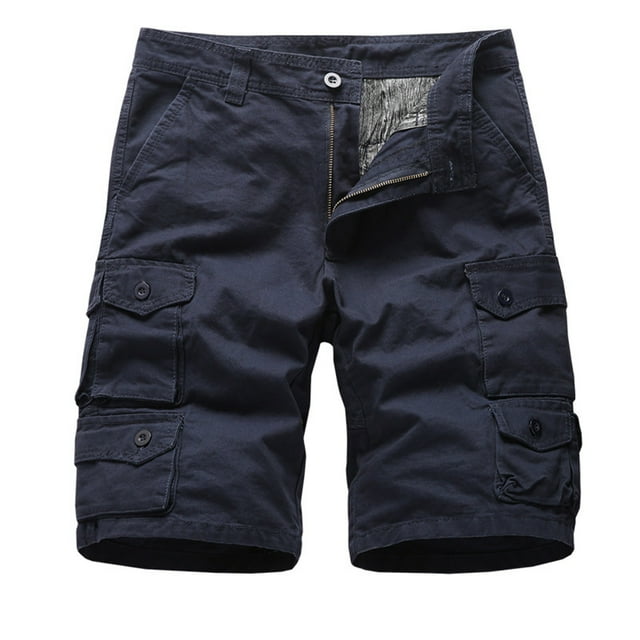 Men's Summer Outdoors Casual Loose Multiple-pockets Cotton Overalls Beach Shorts