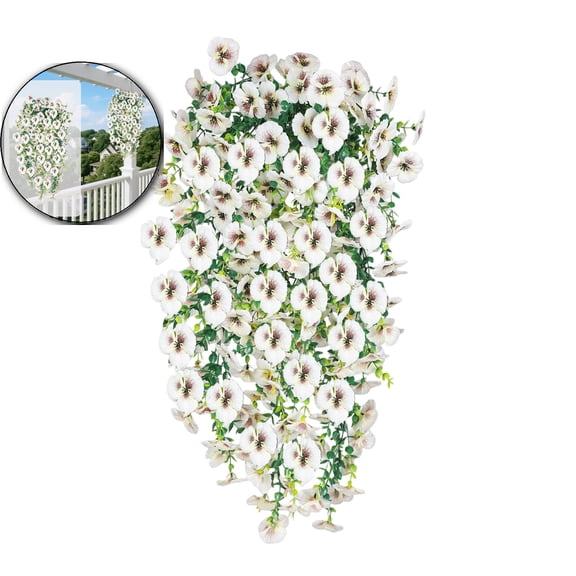 Artificial Hanging Orchid Flowers for Outdoor UV Resistant Fake Hanging Plants Faux Flower Bouquet Trailing Vines for Home Garden Wall Porch Patio Wedding Party Decoration