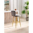 thumbnail image 4 of Luccalily Counter Height Bar Stools Set of 2,Velvet Bar stools with Back and Footrest,Modern Design and Golden feet for Kitchen,Bistro Pub, Dining Chair, 4 of 9