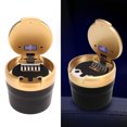 thumbnail image 1 of Car Ashtray, Intelligent LED Blue Light Fireproof ABS Plastic  Ashtray Button Battery Portable Ashtray With Smoke Diffuser For Car Cup Holder, Home, Office, 1 of 8