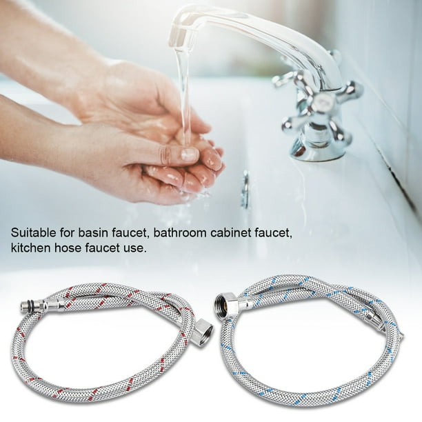 LYUMO 2Pcs Stainless Steel Faucet Connector Flexible Water Supply Line