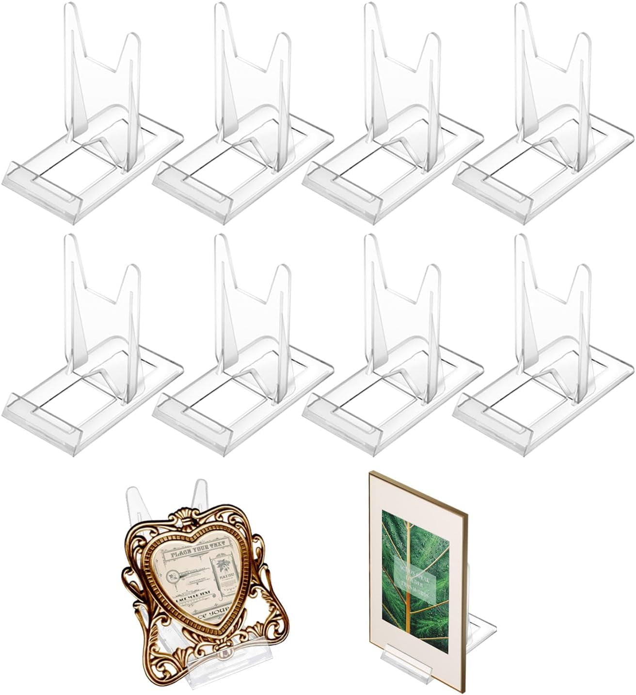8 Pieces Display Holders Plastic Picture Card Holders Clear Mini Easels