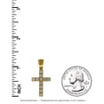 thumbnail image 3 of 10kt Yellow Gold Womens Mens Round Cubic Zirconia Cubic-Zirconia Cross Religious Charm Pendant, 3 of 4