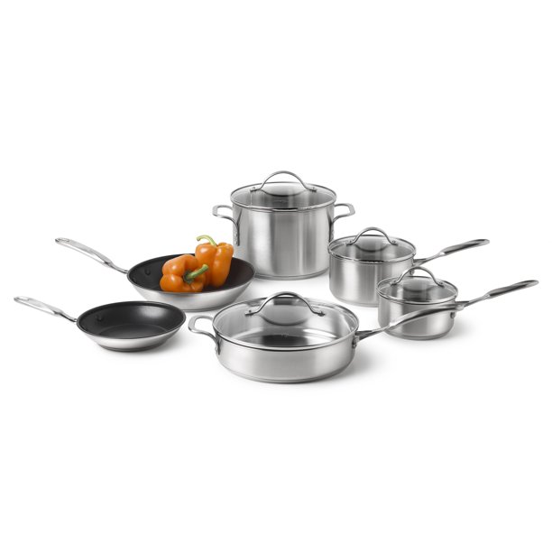 Simply Calphalon Stainless Steel 10 Piece Cookware Set