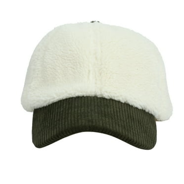 Audhol Winter Hats for Women Faux Lamb Wool Baseball Cap for Men Women Teddy Fleece Sports Hats Warm Winter Outdoor Travel Gift Wool Baseball Cap White One Size