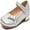 Silver, variant on kkdom Girls Mary Jane Dress Shoes Ballet Flats for Girl Wedding Party School Shoes Silver Size 3.5 Big Kid
