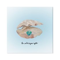 Stupell Industries World Your Oyster Phrase Animals & Insects Painting Gallery Wrapped Canvas Art Print Wall Art, 36 x 36