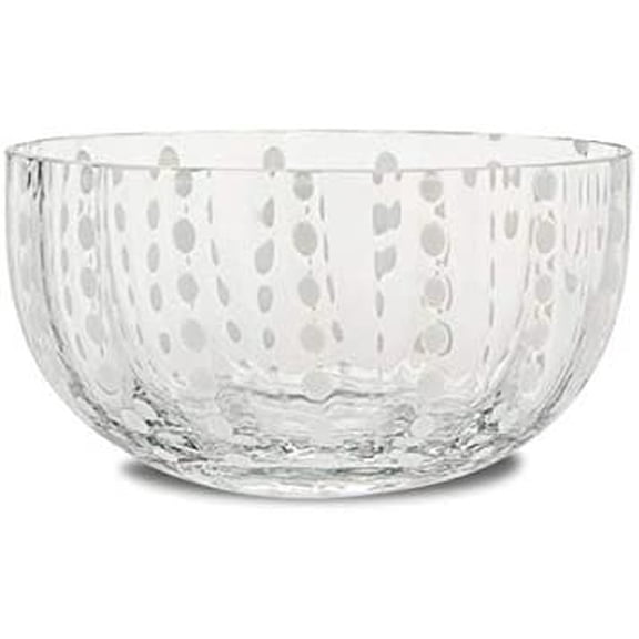 Zafferano Perle Clear Glass Small Bowls Set of 4 Elegant Dessert & Snack Bowls