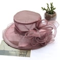 thumbnail image 3 of Shenmeida Ladies Sun Hat with Mesh Flower Decoration Wide Brim Hat Occasion Event Kentcky Derby Church Dress Hat, 3 of 3