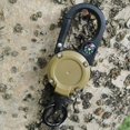 thumbnail image 2 of Retractable Carabiner Keychain Retractable Keychain with Compass Steel Wire Carabiner Badge Reel Holder Clip Key Ring Heavy Duty Outdoor Camping, 2 of 8