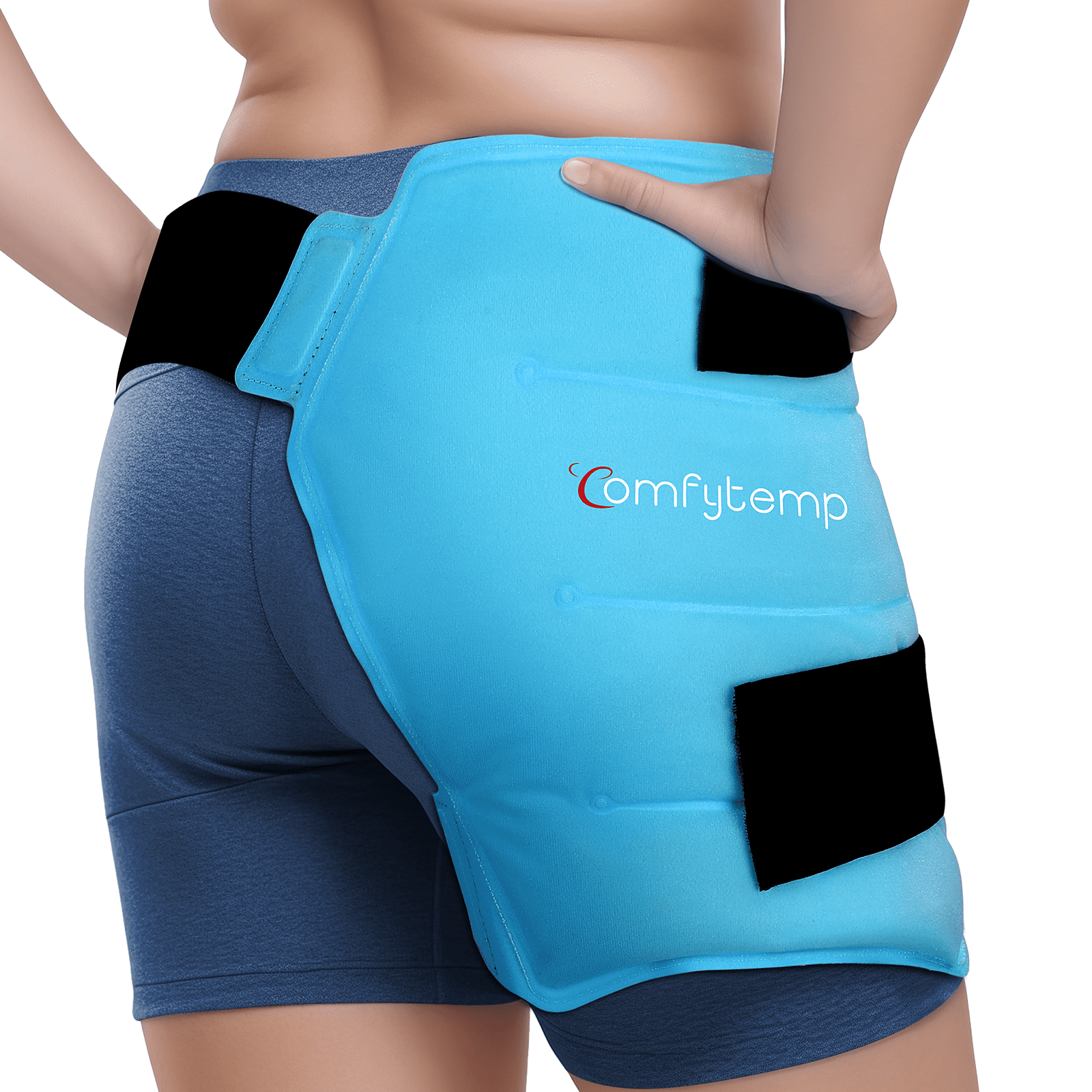 Comfytemp large Hip Ice Pack Wrap for Hip Surgery, Sciatica, Fracture, Pain Relief (L)