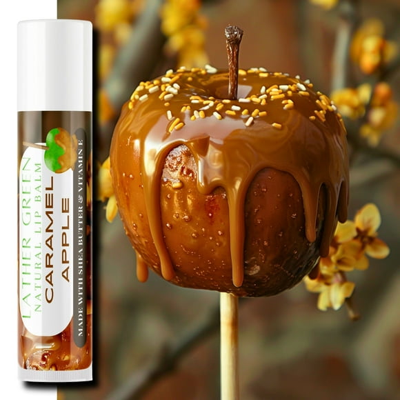 Caramel Apple Natural Lip Balm, Pack of 3 by LatherGreen