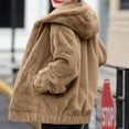 thumbnail image 3 of Women's Oversized Fuzzy Jacket Winter Warm Shaggy Teddy Flannel Coat Long Sleeve Comfortable Outerwear, 3 of 6