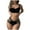 00 # Black, variant on REORIAFEE Women's Swimsuit Summer Push Up Bathing Suit Vintage Swimwear Split Swimsuit Two Piece Bikini Padded Black L