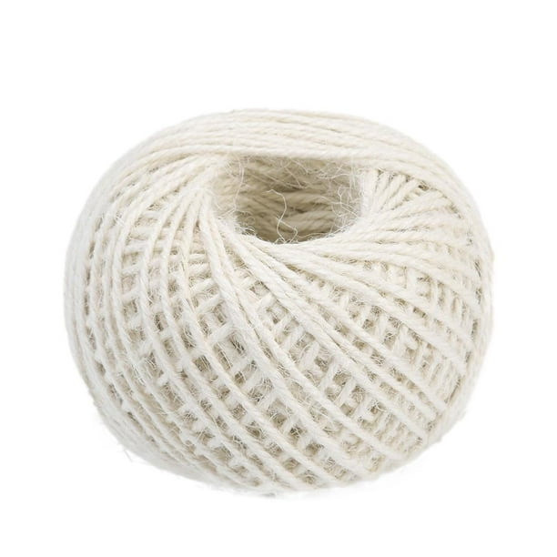 Cuerda De Arpillera 50 m/rollo de cuerda de cáñamo natural hilo de yute cuerdas de arpillera hilo (blanco) Tmvgtek Libre de BPA