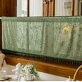 thumbnail image 7 of Sunyuer 1 Panel French Floral Sheer Curtains with Tassels for Small Windows White Kitchen Window Curtains Romantic Short Sheer Curtain for Doorway Decoration Door Divider, 7 of 7