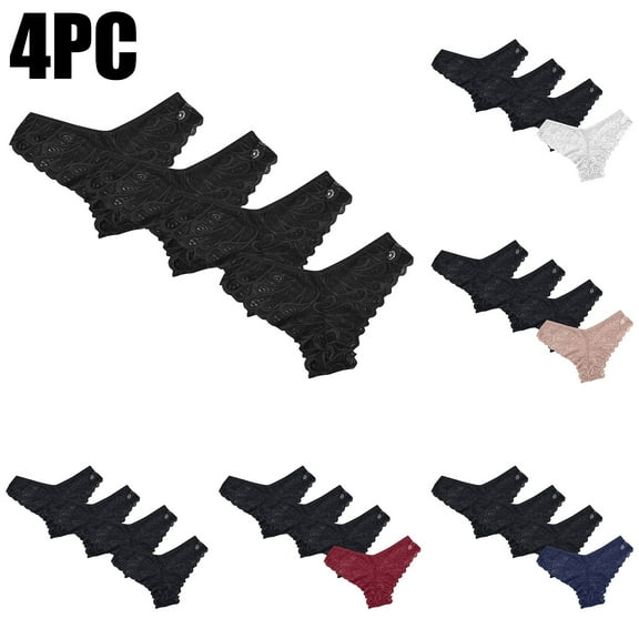 Kmdttou Seamless Underwear for Women Sexy Lace High Cut Panties Comfort Bikini Panty Stretch Underpants Breathable Ladies Briefs (Available in Plus Size) Black-S