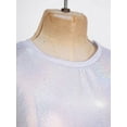 thumbnail image 6 of LiiYii Girls Boys Sparkly Dance Tops Short Sleeve T-Shirt Jazz Hip Hop Party Stage Performance Blouse Silver 110, 6 of 7