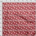 thumbnail image 4 of oneOone Mousseline de Viscose Rouge Tissu Feuilles et Trèfle Matière de Robe Tissu Imprimé Tissu au Mètre 42 Pouces de Large, 4 of 5