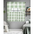 thumbnail image 5 of Sage Green Plaid Kitchen Curtains Swag Valance and Tier Curtains Set 24 Inch Length, Spring Farmhouse Buffalo Checkered Rod Pocket Drape Panels Pair Swag Curtains for Bathroom/Cafe/Window, 5 of 6