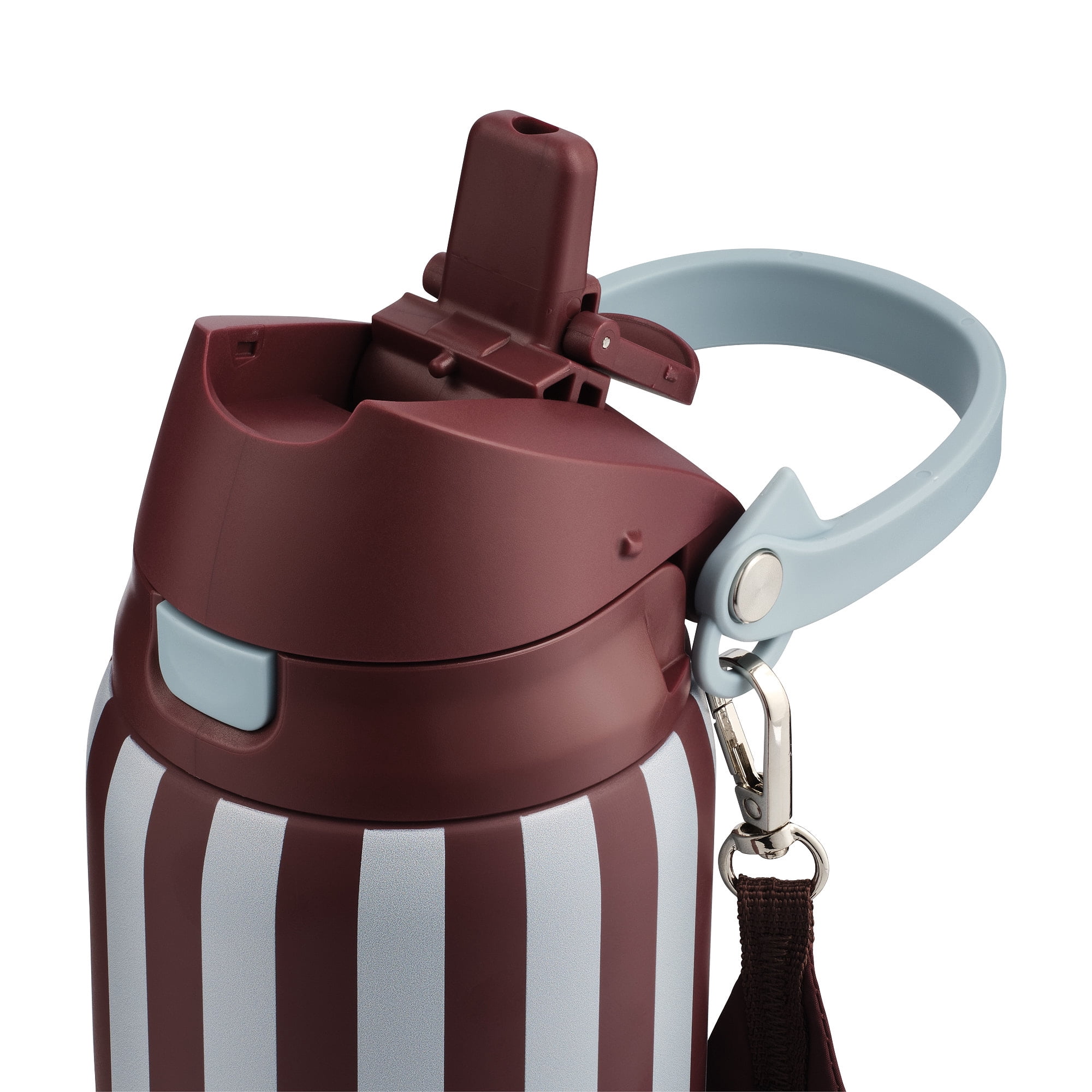 Mary Lawless Lee x TAL 32oz Stainless Steel 2-in-1 Straw and Chug Water Bottle with Push Lid and Strap, Stripes