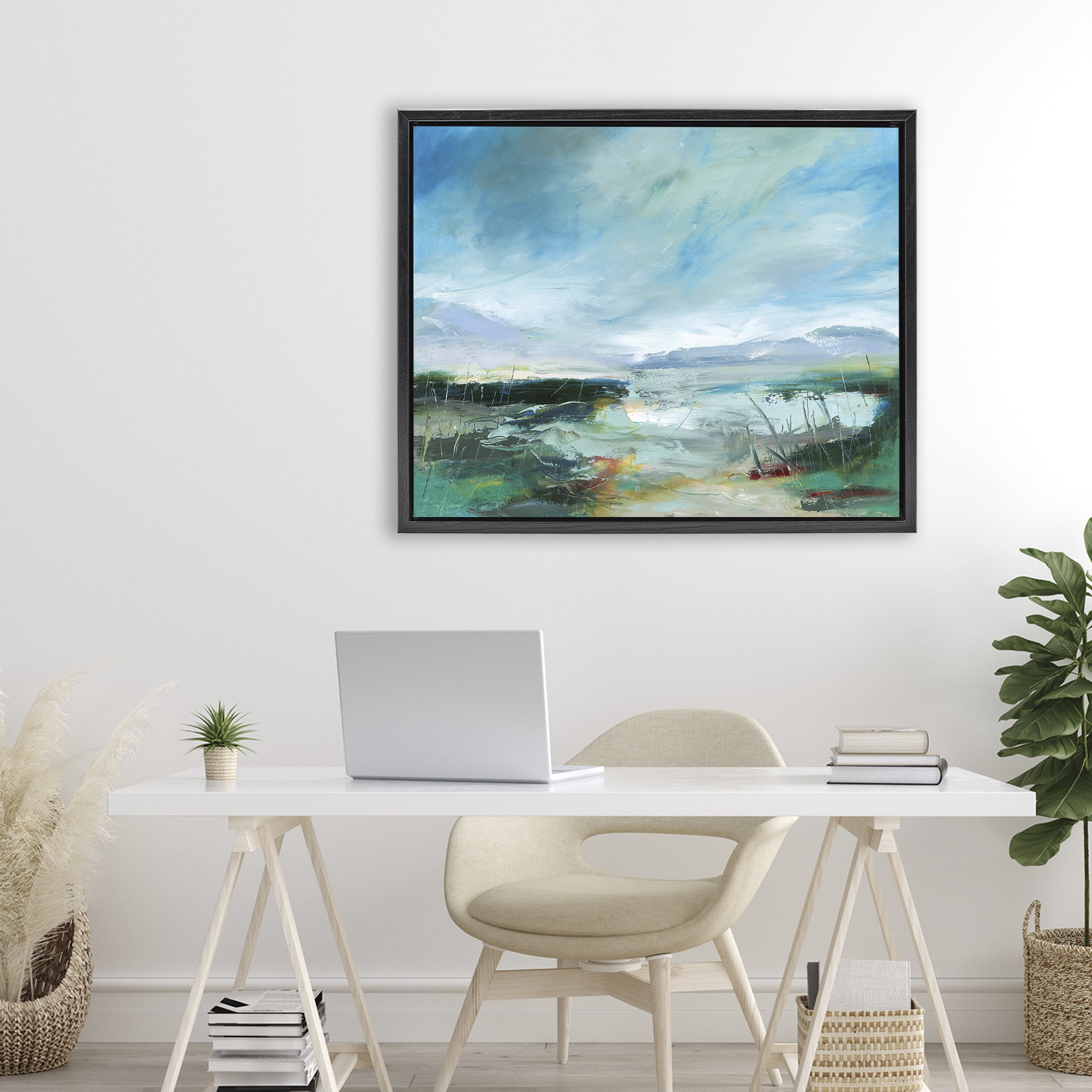 Stupell Industries Days By The Loch Black Framed Floater Canvas Wall Art, design by Lesley Birch