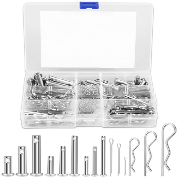 Sutowe 304 Stainless Steel Clevis Pin Set Reliable Fixing R Shape Clip Cotter Kit Easy to Install Cotter Pin Assortment Kit for Car