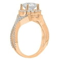 thumbnail image 2 of 3.65 Carat (ctw) 18K Rose Gold Round White Cubic Zirconia CZ Ladies Split Shank Bridal Halo Engagement Ring, 2 of 4