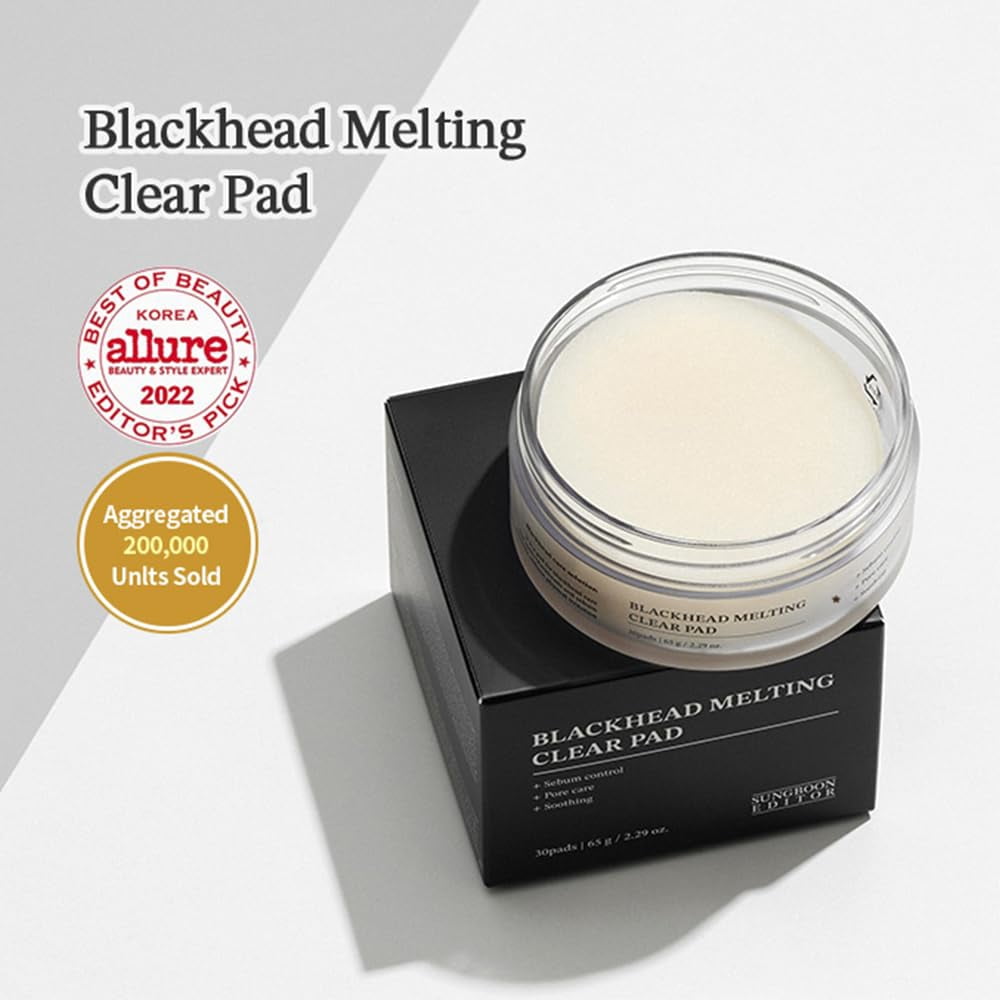 SUNGBOON EDITOR Blackhead Melting Clear Pad 65g(30 counts) | Blackhead Remover Pad, Pore Minimizing | Deep Cleansing & Pore Unclogging | Clears Blackhaed| Korean Skincare