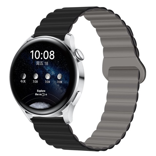 Adecuado para Huawei GT4/GT3/PRO Samsung watch4 correa de reloj de silicona de dos colores con bucle magnético de 20/22mm