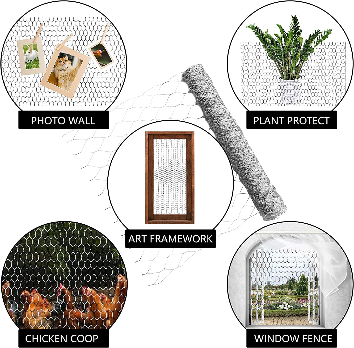 EPOTOOR Galvanized Poultry Metal Mesh Netting with Rust-Resistant