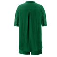 thumbnail image 5 of LEKODE Cotton Linen Short Sets 2 Piece Button Down Short Sleeve Shirts Cute Shorts Beach Vacation Lounge Matching Outfits Green M, 5 of 5