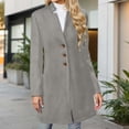 thumbnail image 2 of Long Winter Trench Coat Overcoat For Ladies With Slim Fit Design Color: Grey Size: XXL, 2 of 7