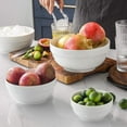 DOWAN White Ceramic Bowls with Lids, Serving Bowls with Lids, Food