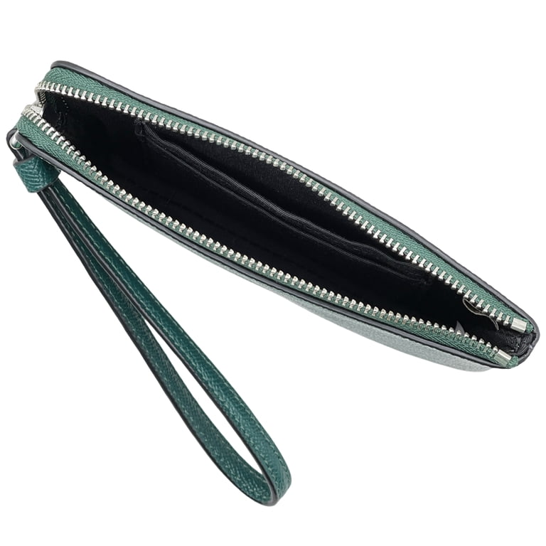 Coach Women's Small Corner Zip Wristlet in Crossgrain Leather