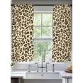 thumbnail image 2 of Leopard Sheer Curtains 72 Inch Length 2 Panels Set for Living Room/Bedroom, Rustic Brown Animals Art Modern Semi Curtain Sheers Drapes Rod Pocket Curtains Window Treatment Set 52''x72''x2, 2 of 7