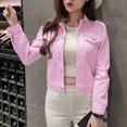 thumbnail image 2 of Uooqdmx Jean Jacket Women Denim Jacket for Women Lapel Casual Solid Jacket Cardigan Denim Buttons Fashion Jeans Coat Cropped Jacket Pink S, 2 of 5