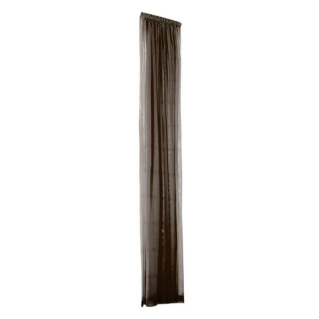 Sheer Voile Window Curtain Panel, Soft Light Filtering Tulle Fabric, Rod Pocket (1Pcs) Brown