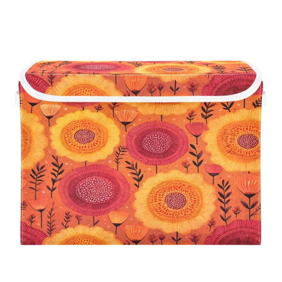 Storage Box With Lid 16.5x12.6x11.8In Foldable Stacked Household Storage Box Lovely Suns