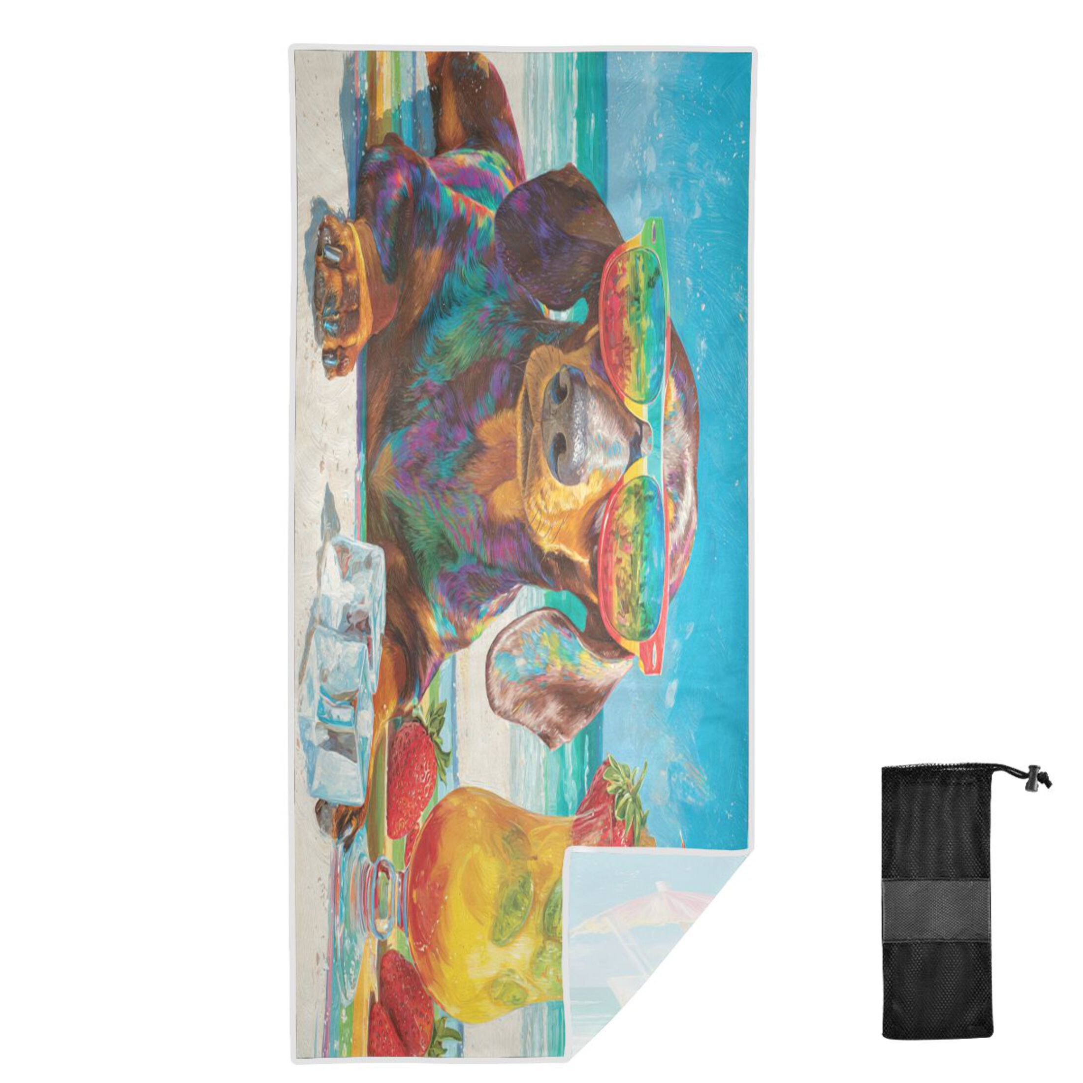 Qxltty Summer Dachshund Beach Towel Sand Free Bath Towel Absorbent Quick Dry Soft Lightweight Blanket for Travel Gym Camping 71x31in