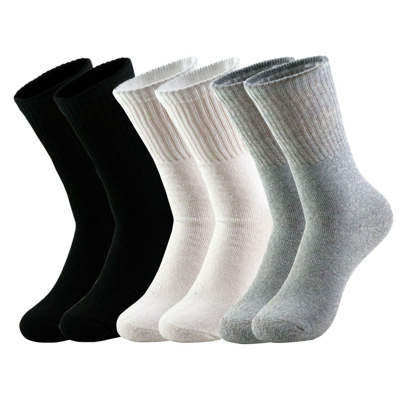 Maple Leaf 3 Pairs Crew Mens Athletic Sport Socks Cotton Size 9-11 10-13 Gray 