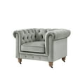 thumbnail image 4 of Rustic Manor Audriana Grey Velvet Chesterfield Club Chair 42L x 33.5W x 30.3H, 4 of 11