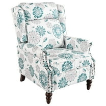 GDF Studio Modern Wingback Recliner with Birch Legs and Footrest, White