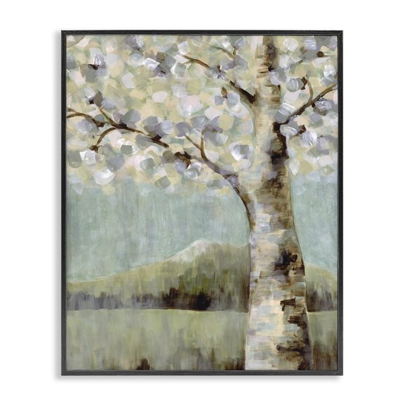 Stupell Industries Traditional Flowers Blooming on Neutral Tree Landscape Black Framed Giclee Art, 11 x 14, by Doris Charest